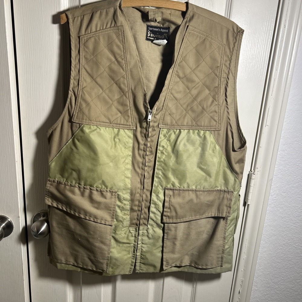 Vintage Sportsman's Apparel By Browning, Hunting & Shooting Vest Made In USA Tan